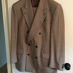 Men’s vintage double breasted jacket.  Micro houndstooth wool